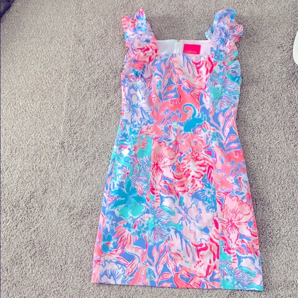lilly pulitzer ruffle sleeve dress